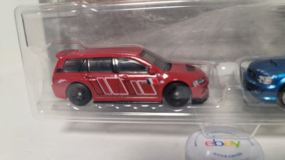 Hot Wheels Car Culture 2-pack '05 Mitsubishi EVO IX Wagon & '04 Subaru Forester STI  (JHW46)