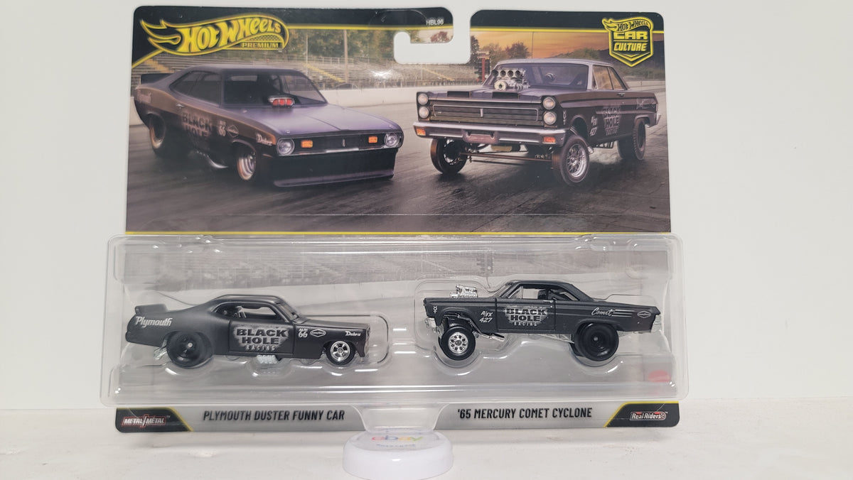 Hot Wheels Car Culture 2-pk Black Hole Racing Plymouth Duster '65 Mercury Comet