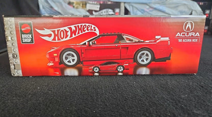 Hot Wheels Brick Shop Elite '90 Acura NSX 1:16 Built & Customize Model Kit + 1:64 Car