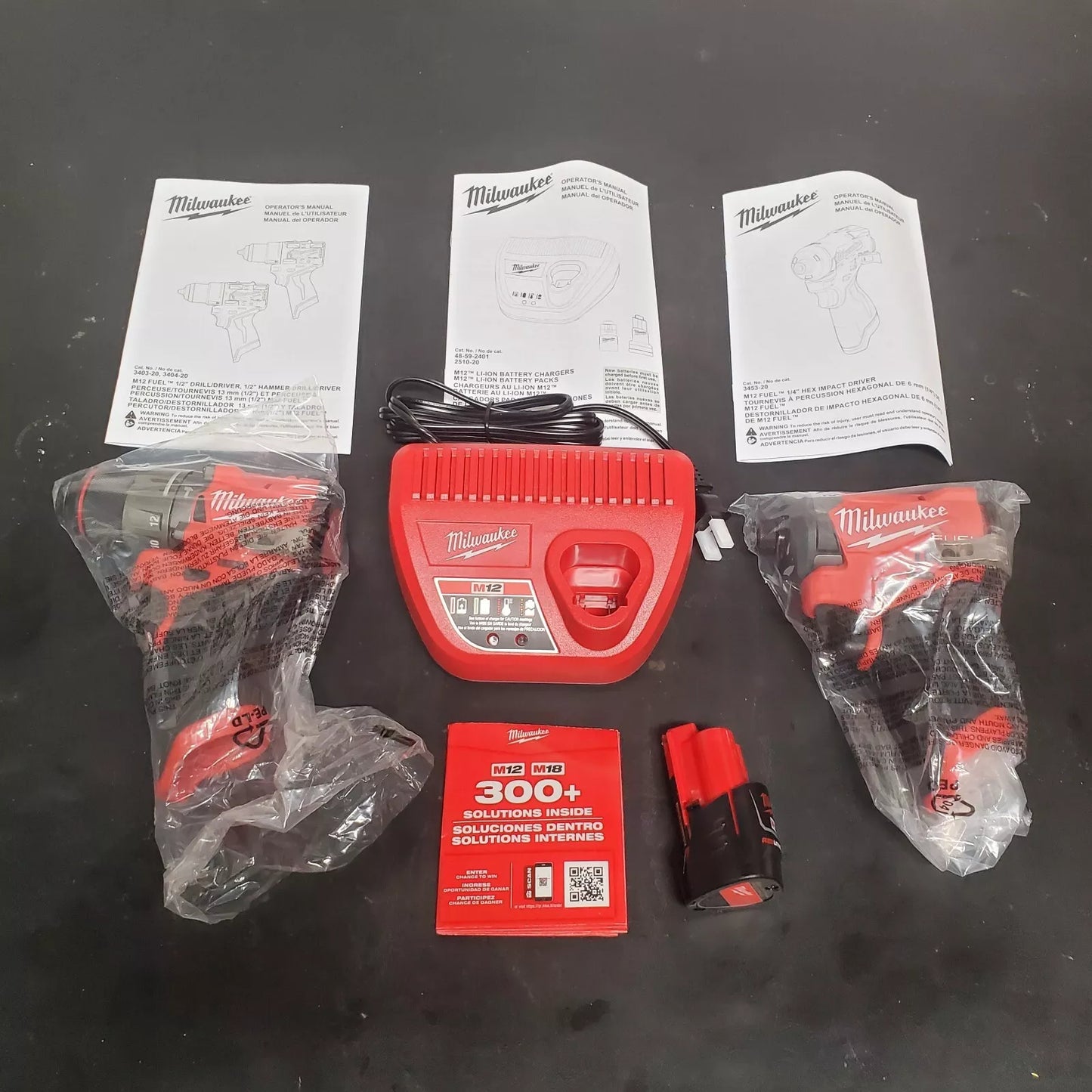 Milwaukee M12 FUEL 2-Tool Combo Kit Impact Driver & Hammer Drill 3497-22 - READ