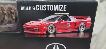 Hot Wheels Brick Shop Elite '90 Acura NSX 1:16 Built & Customize Model Kit + 1:64 Car