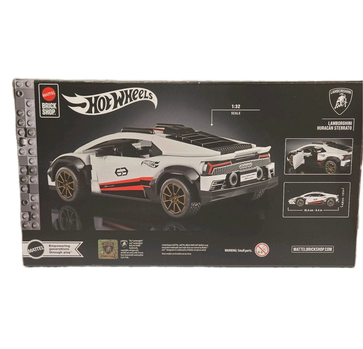 Hot Wheels Brick Shop Lamborghini Huracán Sterrato Build & Customize 1:32 Model Kit + 1:64 Car