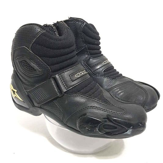 Alpinestars Mens Motorcycle Boots S-MX 1 Black Hook Loop Vented High Top 6 EU 39